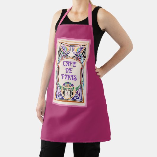 Cafe de Paris Art Nouveau All-Over Print Schort (Insitu)