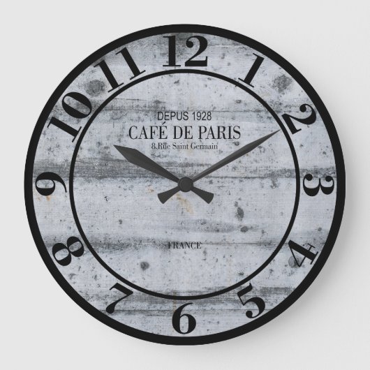Cafe de Paris France Simulate Wood Plank Grote Klok (Voorkant)