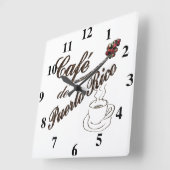 Cafe de Puerto Rico Wall Clock Vierkante Klok (Hoek)