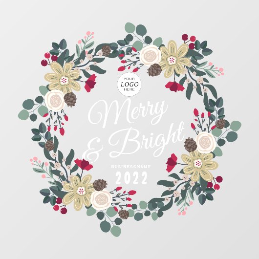 Cafe-decals, Merry en bright  Raamsticker (Vel)