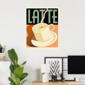 Cafe Deco Latte Poster (Thuiskantoor)