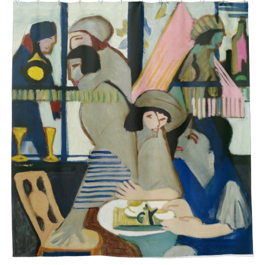 Cafe door Ernst Ludwig Kirchner Douchegordijn (Voorkant)