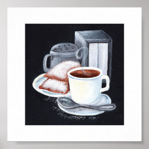 Cafe du Monde in Black Poster