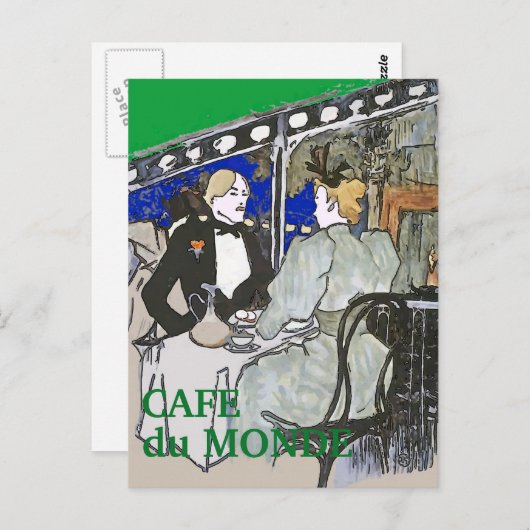 Cafe Du Monde  Style Briefkaart (Voorkant / Achterkant)