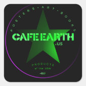 Cafe Earth Musuem Vierkante Sticker (Voorkant)