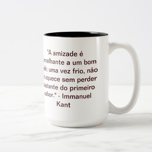 Café Filosófico - Kant e a amizade Tweekleurige Koffiemok (Rechts)