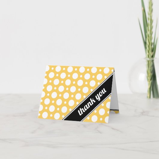 Cafe Geel Gevarieerde Stippen Bedankkaart (Voorkant)