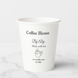 Café gemaakt met liefde voeg tekst website socia papieren bekers