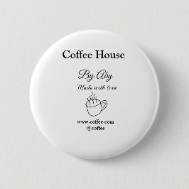 Café gemaakt met liefde voeg tekst website socia ronde button 5,7 cm
