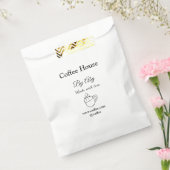 Café gemaakt met liefde voeg tekst website socia t bedankzakje (Gezegeld)