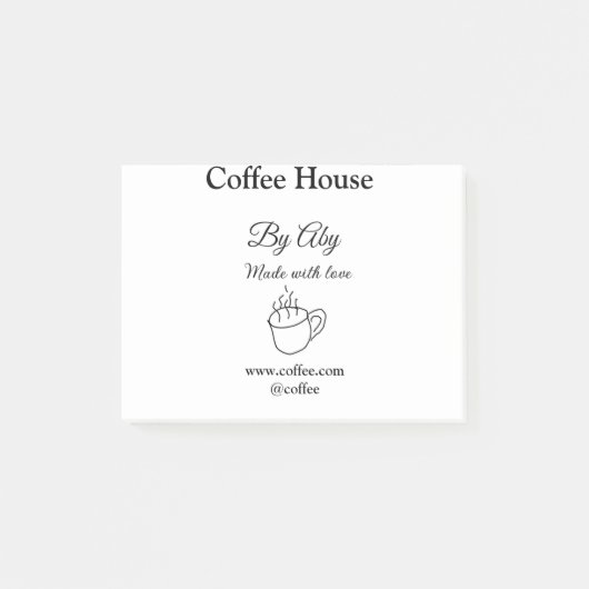 Café gemaakt met liefde voeg tekst website socia t post-it® notes (Voorkant)