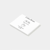 Café gemaakt met liefde voeg tekst website socia t post-it® notes (Schuin)