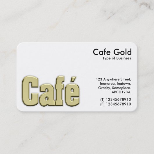 Cafe Gold-symbool/Logo Visitekaartje (Voorkant)