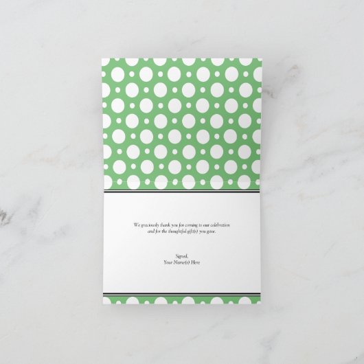 Cafe Green Assorted Polka Dot Dank u kaart (Binnen)