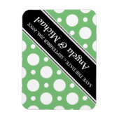 Cafe Green Assorted Polka Dots Save the Date Magneet (Verticaal)