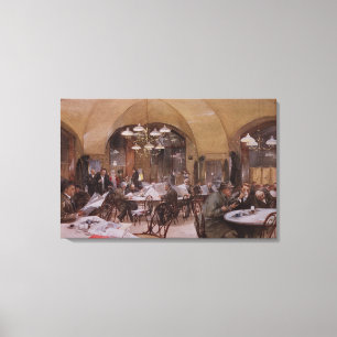 Cafe Griensteidl, Wenen, 1890 Canvas Afdruk