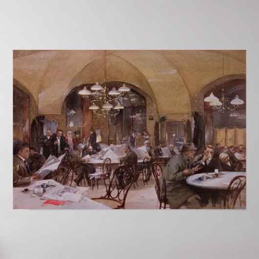 Cafe Griensteidl, Wenen, 1890 Poster (Voorkant)