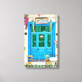 Cafe Hand-getrokken potlood krijt Art Canvas Print (Voorkant)