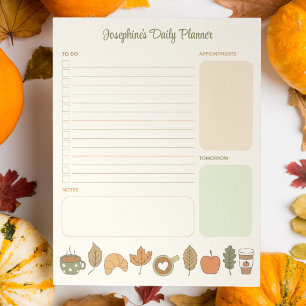 Café Herfst Thema Dagelijkse Takenlijst Herfst Pla Notitieblok