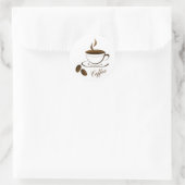 Café Hete Koffie Mok Ronde Sticker (Tas)