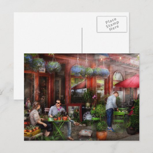 Cafe - Hoboken, NJ - Een dag uit Briefkaart (Voorkant / Achterkant)