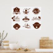 Café Huis Label Bordjes Poster (Keuken)
