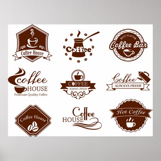 Café Huis Label Bordjes Poster (Voorkant)
