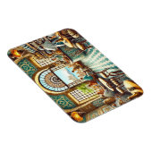 Café in Alexandrië Egypte Waterverf Schilderij Magneet (Rechterzijde)