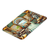 Café in Alexandrië Egypte Waterverf Schilderij Magneet (Linkerzijde)