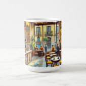 Café in Barcelona Spanje Waterverf Schilderen Koffiemok (Center)