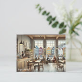 Café in Bergen Noorwegen Briefkaart (Staand voorkant)