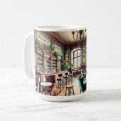 Café in Boedapest Hongarije Koffiemok (Voorkant links)