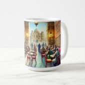 Café in Caïro Egypte Waterverf schilderij Koffiemok (Voorkant rechts)