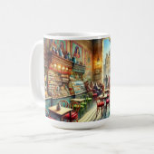 Café in Caïro Egypte Waterverf schilderij Koffiemok (Voorkant links)