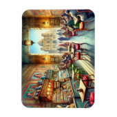 Café in Caïro Egypte Waterverf schilderij Magneet (Verticaal)
