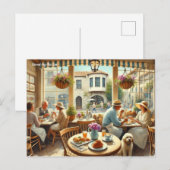 Café in Carmel bij het Zee Briefkaart (Voorkant / Achterkant)