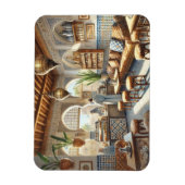 Café in Casablanca Marokko Waterverf Schilderen Magneet (Verticaal)