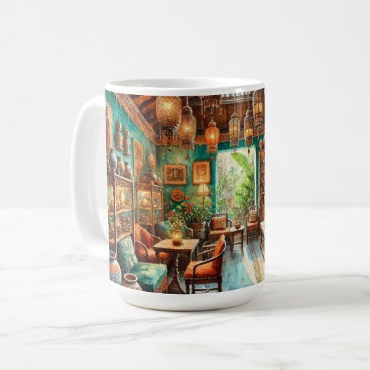 Café in Colombo Sri Lanka Koffiemok (Voorkant links)