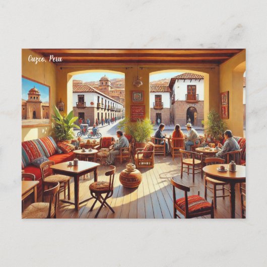 Café in Cuzco Peru Briefkaart (Voorkant)