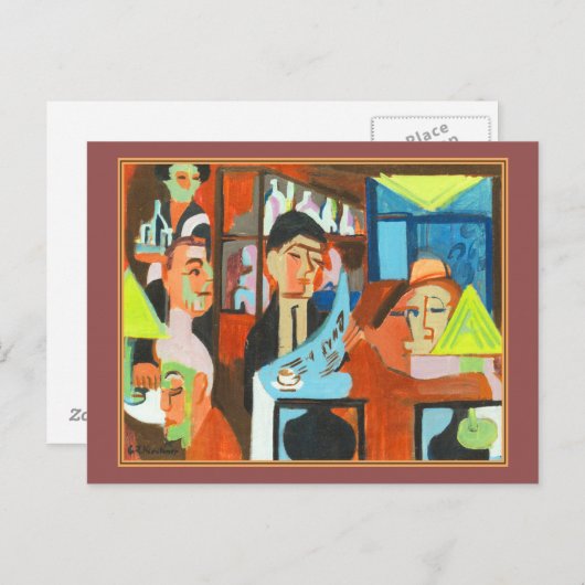 Cafe in Davos door Ernst Ludwig Kirchner Briefkaart (Voorkant / Achterkant)