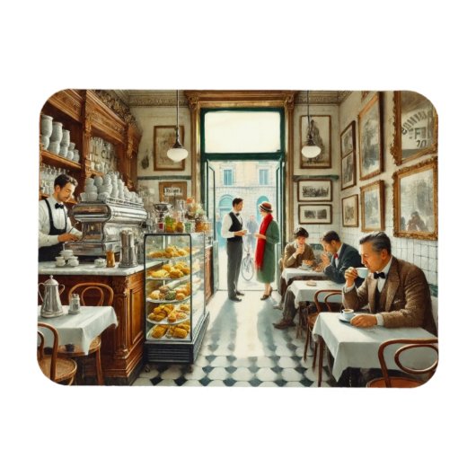 Café in de Mok van Rome Magneet (Horizontaal)