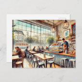 Café in de Mok van San Francisco Briefkaart (Voorkant / Achterkant)