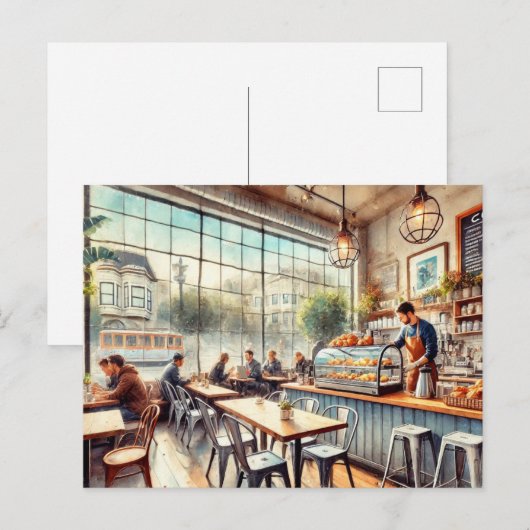 Café in de Mok van San Francisco Briefkaart (Voorkant / Achterkant)