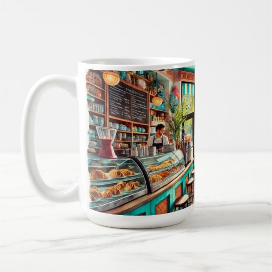 Café in de Waterverf van Miami Koffiemok (Links)