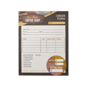 café in een koffiebar | Factuurformulier voor serv Notitieblok (Linkerzijde)