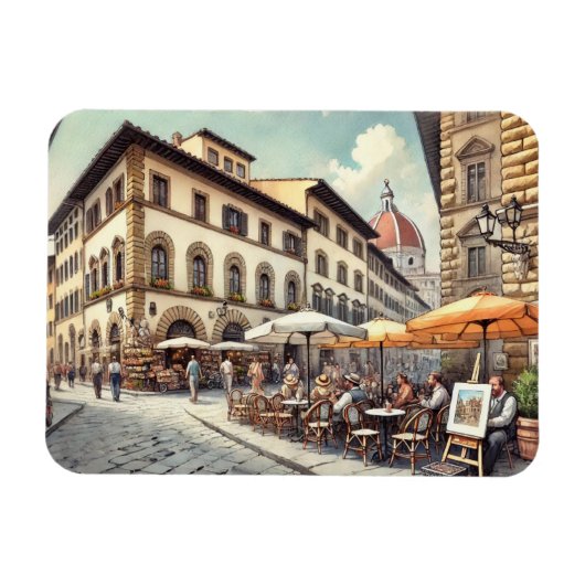 Café in Florence Italië Magneet (Horizontaal)