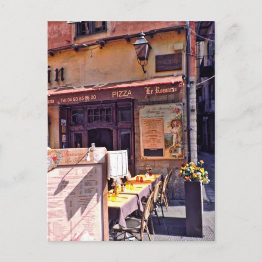 café in Frankrijk Briefkaart (Voorkant)