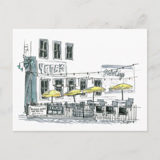 Cafe in Galveston,TX Briefkaart (Voorkant)