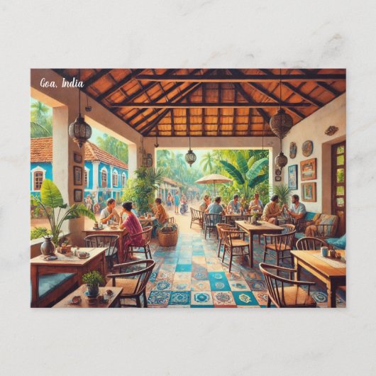 Café in Goa, India Briefkaart (Voorkant)