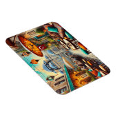 Café in Istanboel Waterverf Schilderij Magneet (Rechterzijde)